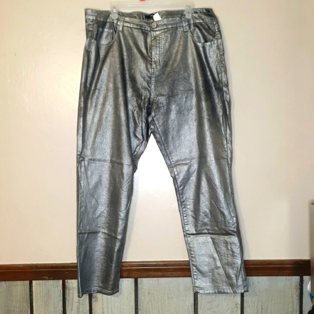 Denim 24/7 size 20 silver metallic pants